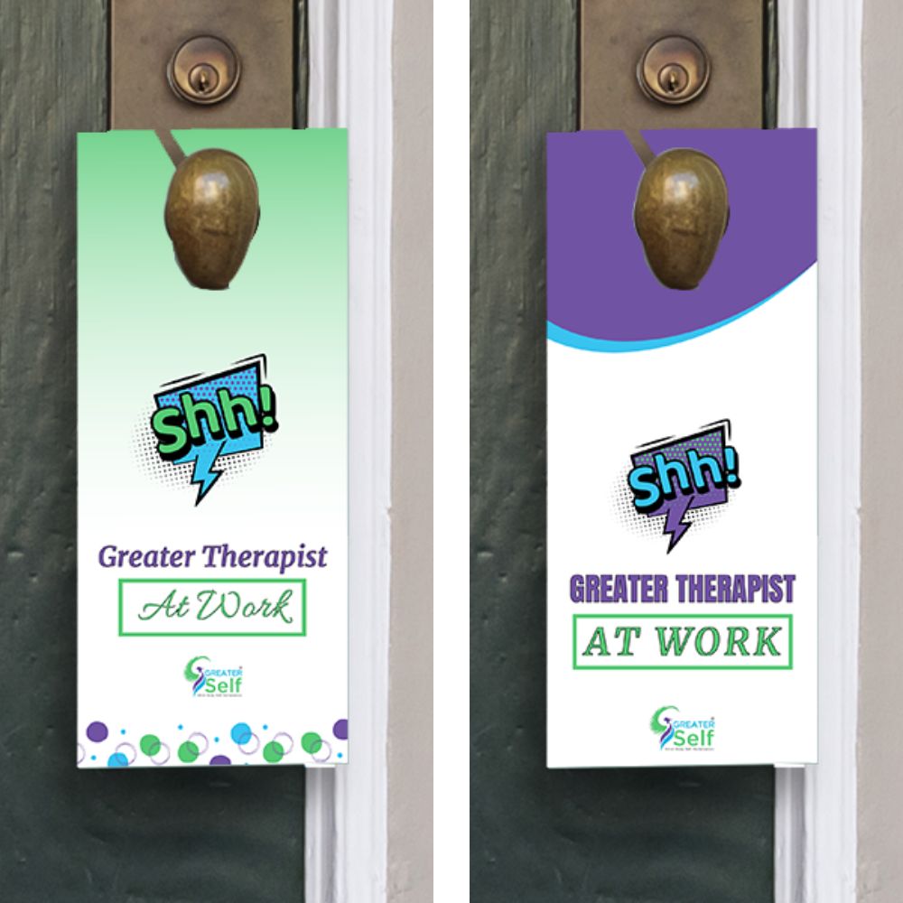 Therapist Door Hanger Sign - 'Shh! Greater Therapist at Work' - Professional Office | Decor Door Hangers  | Black Friday Deals | Limited Time Offer