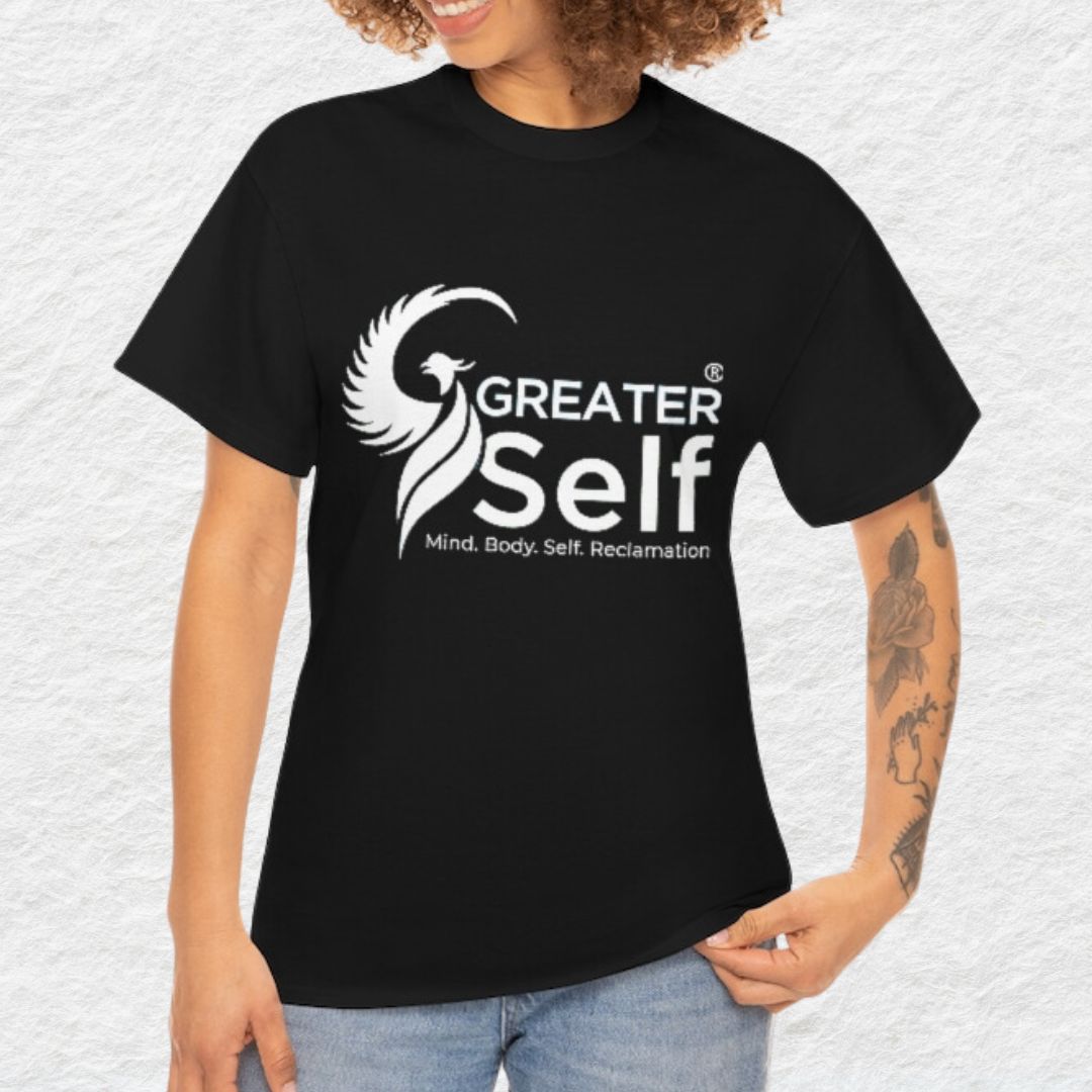 Greater Self Logo Heavy Cotton T-Shirt - Durable Everyday Motivation Tee | Black Friday Deals | Limited Time Offer