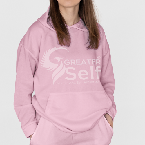 Greater Self Pink Pullover Hoodie - Cozy and Motivational Apparel | Black Friday Deals | Limited Time Offer